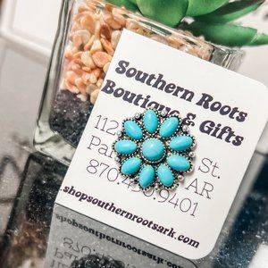 NEW Turquoise Flower Concho Hat Pin